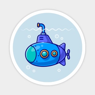 Submarine Cartoon Illustration Magnet